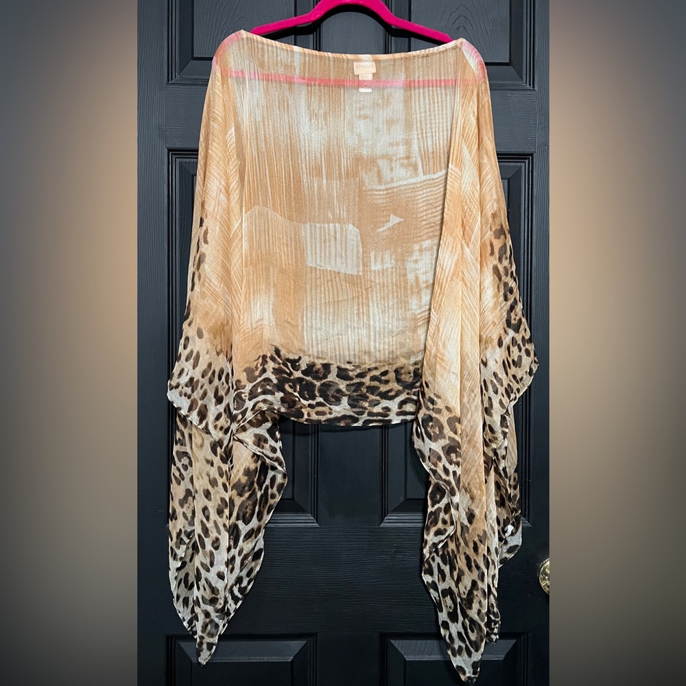 Chico's Silk Animal Print Kaftan pull over~One Size Fits